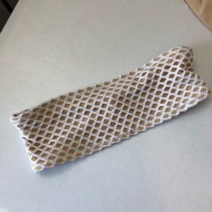 White mesh bandeau swimsuit top